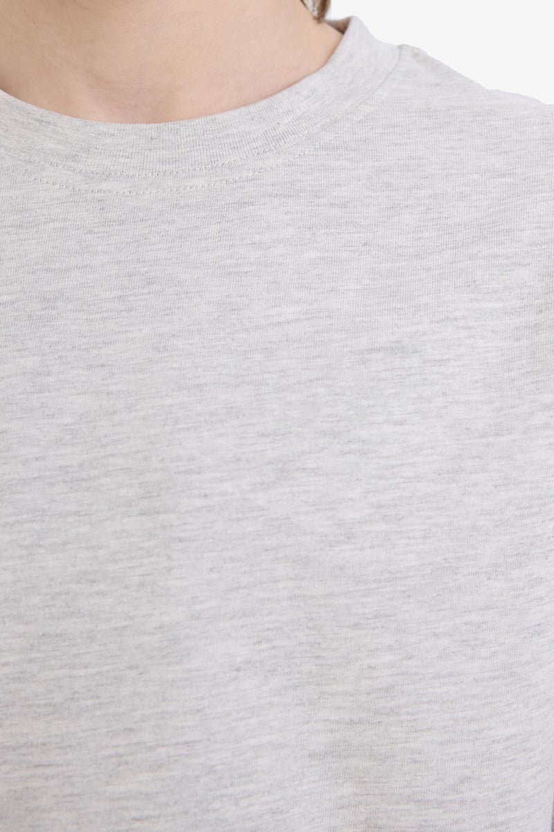 ديفاكتو تيشيرت اولادي بيزك كم طويل قصة عادية برقبة مستديرة - Image 5